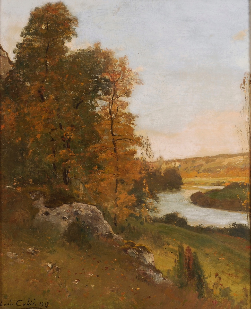 Louis Cabié (1853-1939) Automne sur la Vézère aux Eyzies Périgord Dordogne