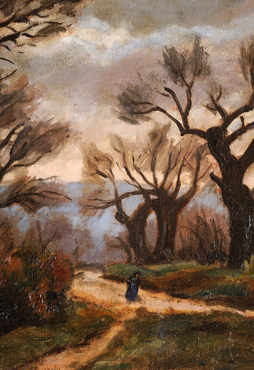 Maurice Albe (1900-1995) La châtaigneraie en hiver Périgord Dordogne-photo-3