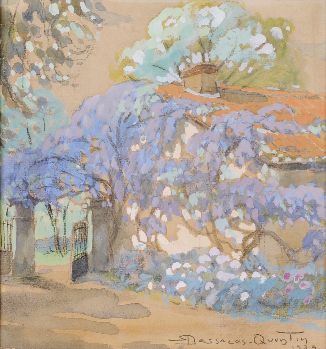Robert Dessales-Quentin (1885-1958) Glycine à Verteillac-photo-2