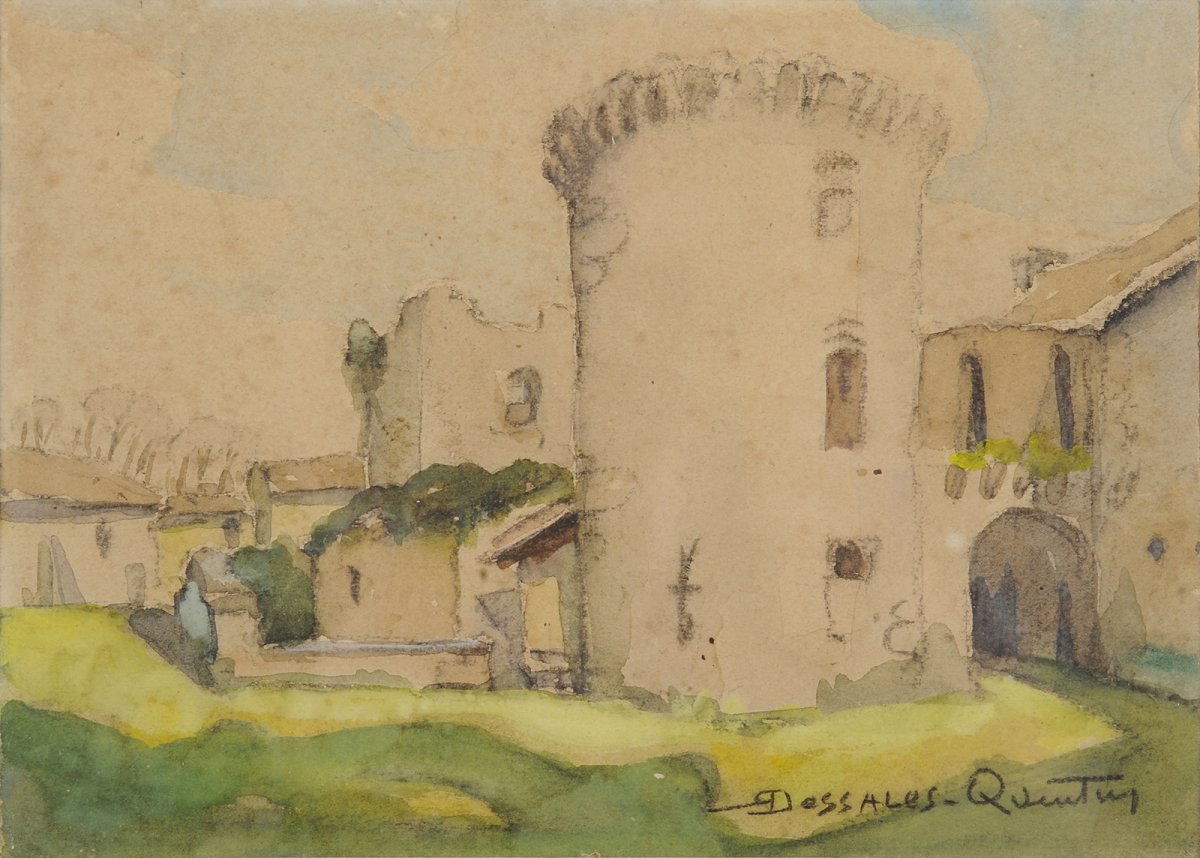 Robert Dessales-Quentin (1885-1958) Le château des Bernardières, à Champeaux Périgord Dordogne Mareuil