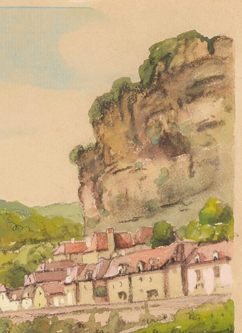 Robert Dessales-quentin (1885-1958) La Roque Gageac And The Dordogne Périgord-photo-4