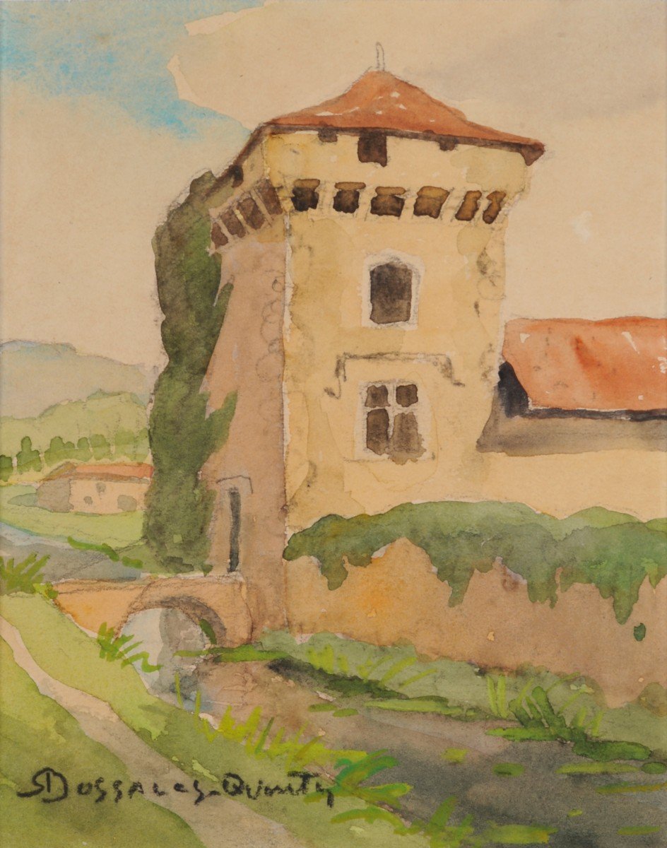 Robert Dessales-Quentin (1885-1958) Condat, donjon de la Commanderie Dordogne Périgord