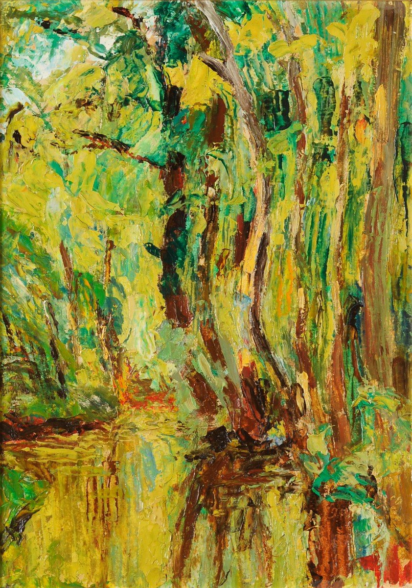 André Prugent (1882-1965) Reflets d’arbres Périgueux Dordogne Périgord