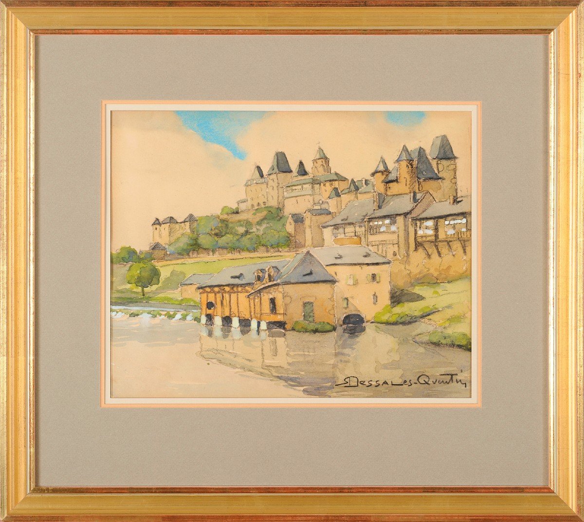 Robert Dessales-quentin (1885-1958) The Vézère At The Feet Of Uzerche Corrèze-photo-2