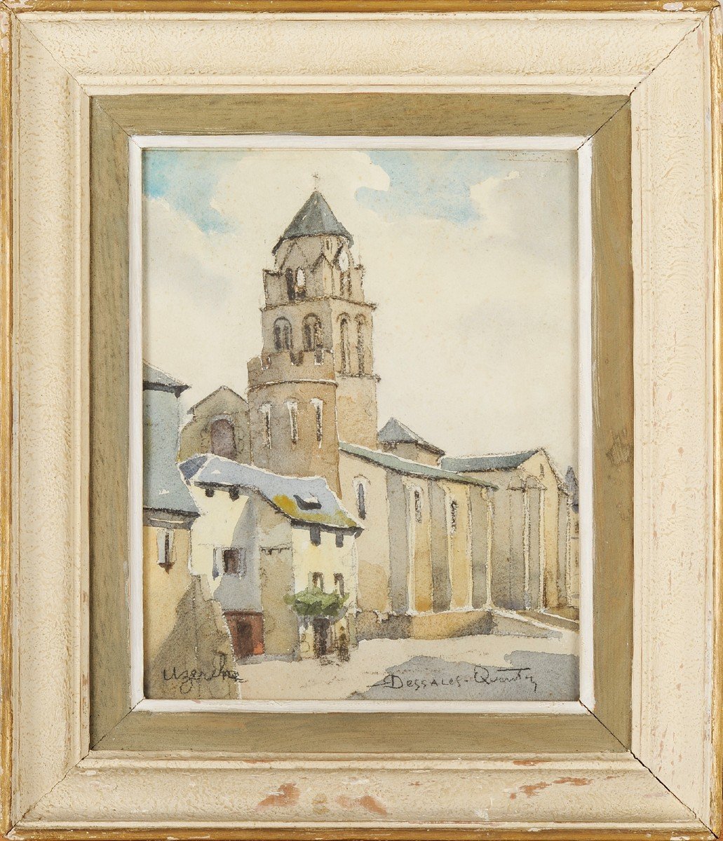 Robert Dessales-quentin (1885-1958) Abbey Of Saint Pierre d'Uzerche Corrèze-photo-2