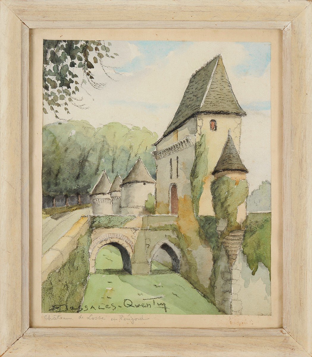 Robert Dessales-Quentin (1885-1958) Le château de Losse Dordogne Vézère Périgord-photo-2