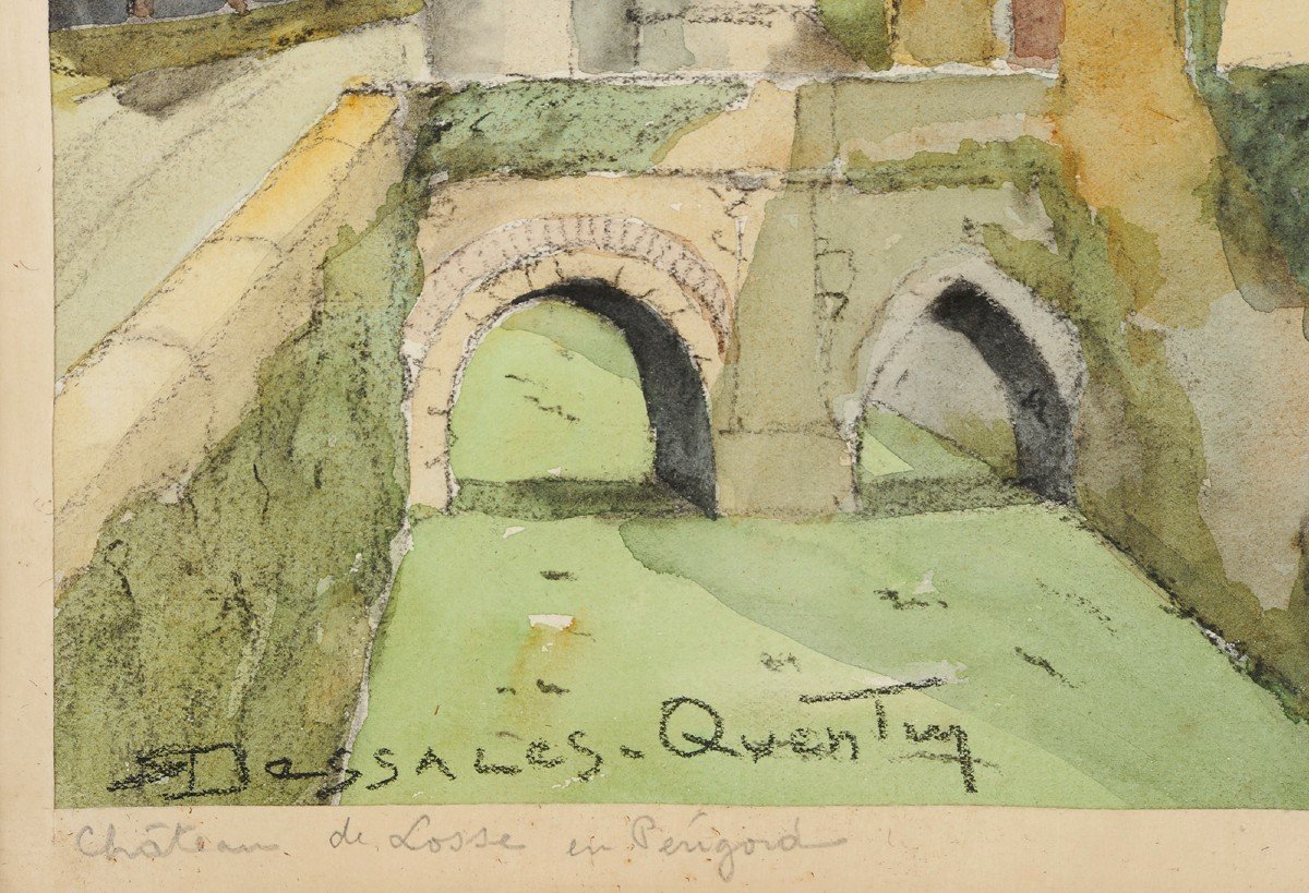 Robert Dessales-Quentin (1885-1958) Le château de Losse Dordogne Vézère Périgord-photo-4