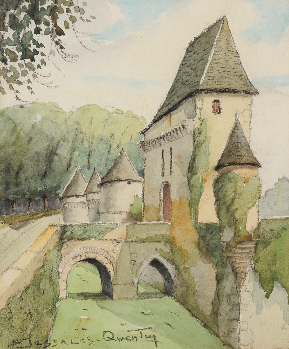 Robert Dessales-Quentin (1885-1958) Le château de Losse Dordogne Vézère Périgord