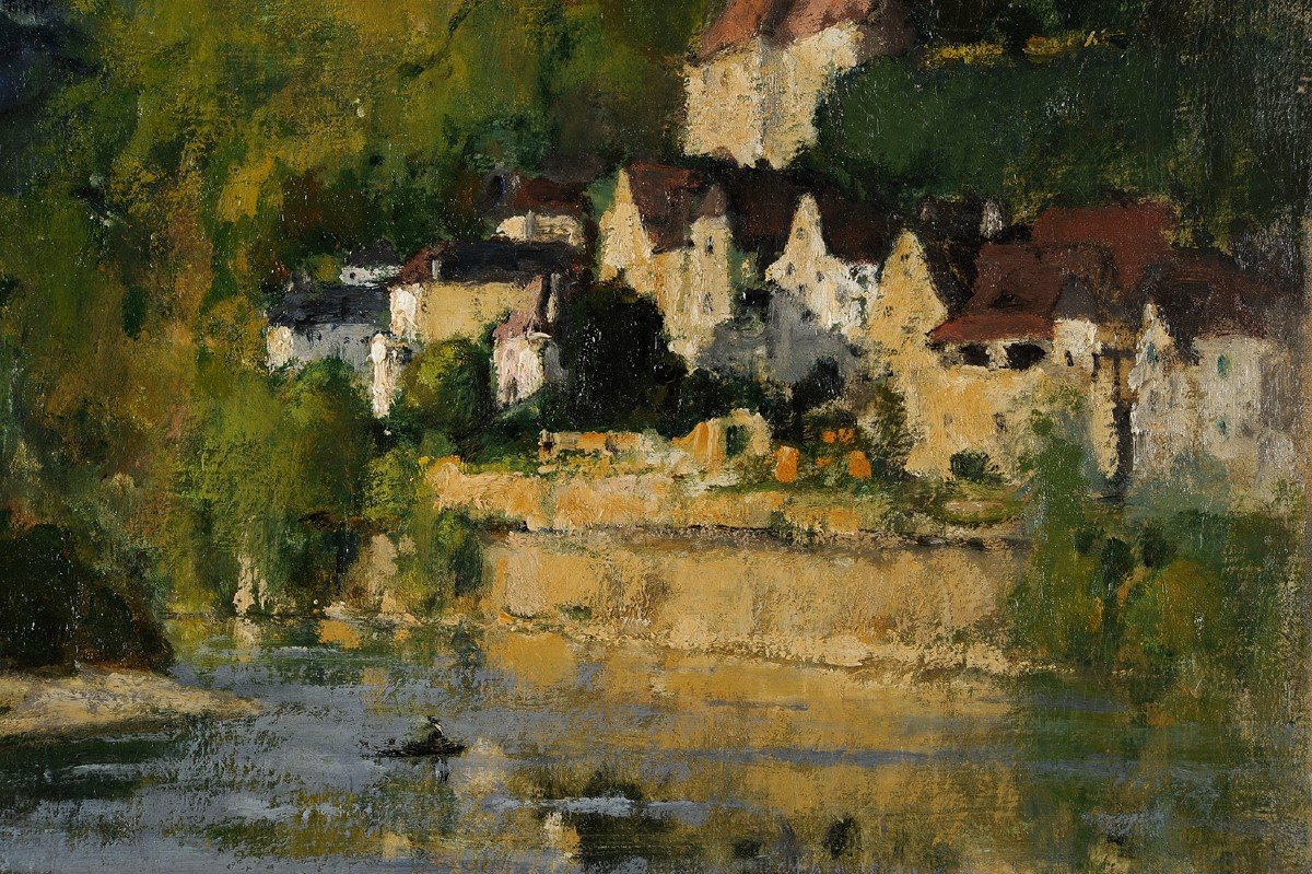 Louis-marie Désiré-lucas (1869-1949) The Dordogne At Beynac Périgord Sarlat-photo-2