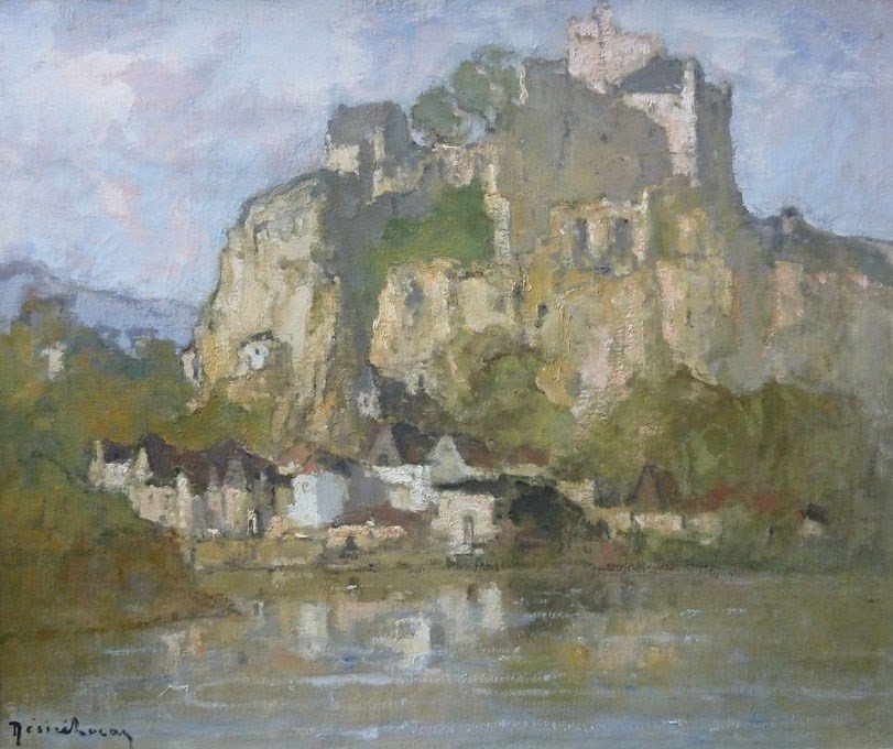 Louis-marie Désiré-lucas (1869-1949) The Dordogne At Beynac Périgord Sarlat-photo-2