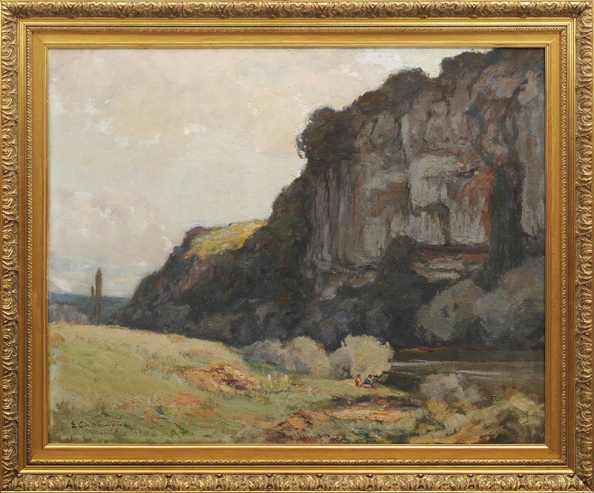 Emile Chaumont (1877-1927) Cliff Of The Grand Roc In Les Eyzies Dordogne Périgord-photo-2
