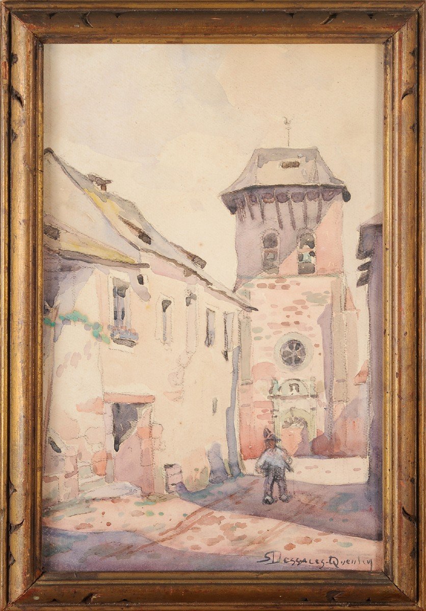 Robert Dessales-Quentin (1885-1958) L'église du Saillant Corrèze Chagall