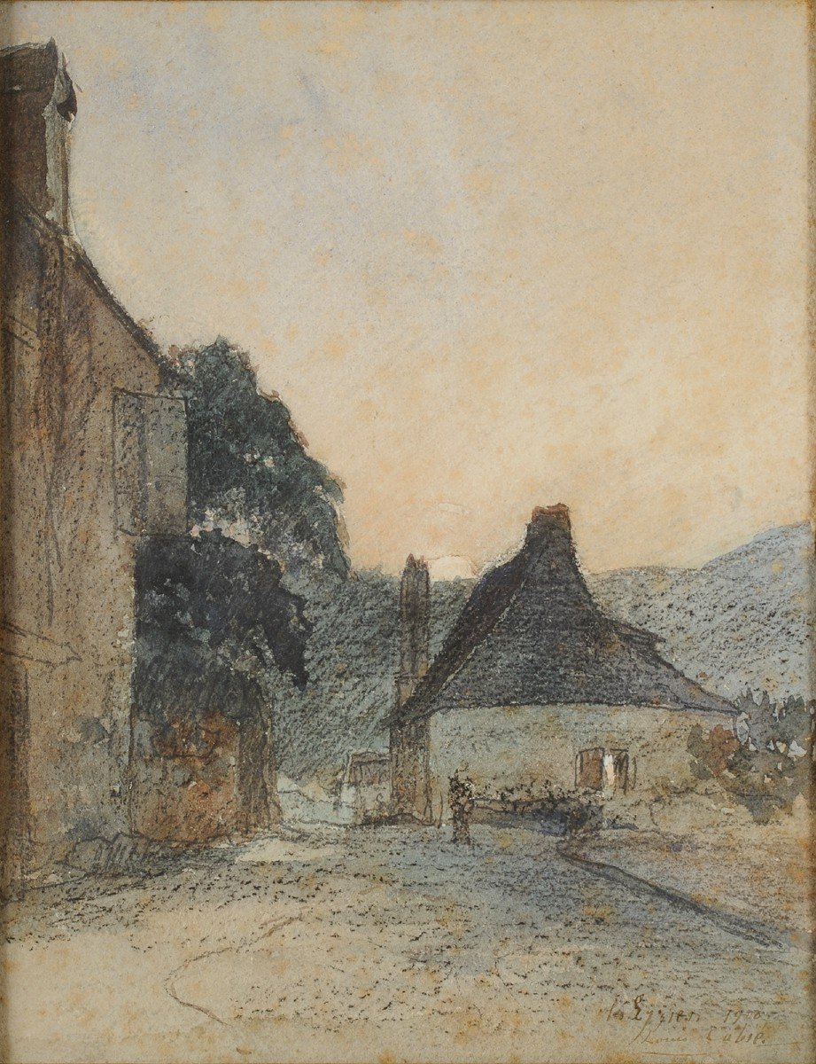 Louis Cabié (1853-1939) La rue du Moulin aux Eyzies Sarlat Périgord Dordogne