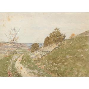 Louis Cabié (1853-1939) Chemin à Campagne Eyzies Sarlat Dordogne