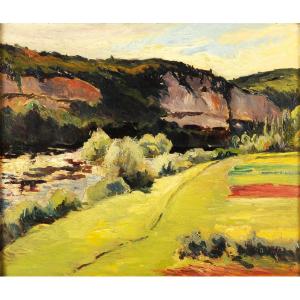 André Prugent (1882-1965) Cliff Of The Grand Roc In Les Eyzies Dordogne Périgord