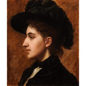 Philippe Parrot (1831-1894) Portrait Of Yvonne Mattoy Périgord Dordogne