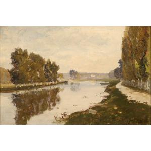 Louis Cabié (1853-1939) The Charente In Cognac Châtenay