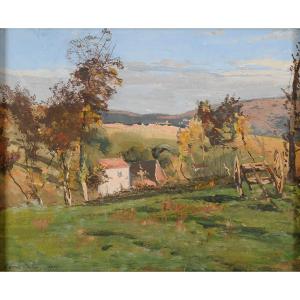 Louis Cabié (1853-1939) Paysage à Saint Circq du Bugue Eyzies Périgord Dordogne