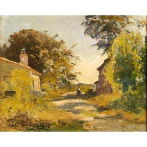 Louis Cabié (1853-1939) Chemin dans un hameau