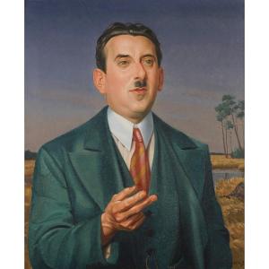 Jean Despujols (1886-1965) Portrait d’Henri Martin maire de Saint Médard en Jalles