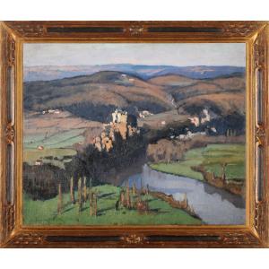 Lucien de Maleville (1881-1964) Montfort et la Dordogne depuis Caudon Domme