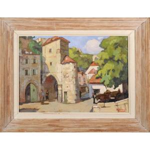 Marthe Debes (1893-1967) The Salmon Gate In Rocamadour