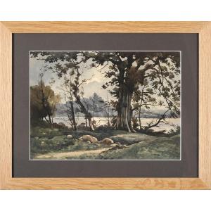 Alexis Guigné (1839-1920) La Sèvre Nantaise à Clisson Nantes Loire-Atlantique