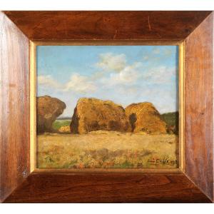 Louis Cabié (1853-1939) Haystacks