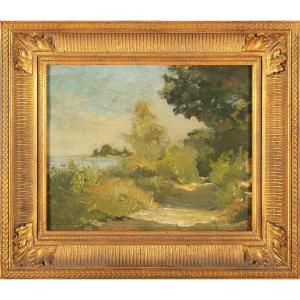 Louis Cabié (1853-1939) La Garonne à Port-neuf - Camblames - Gironde