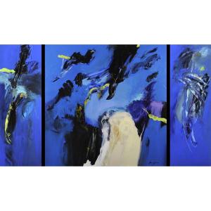 Pascal Magis (1955-2011) Triptyque Bleu - 1998