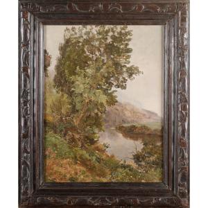 Louis Cabié (1853-1939) Brouillard aux Eyzies Dordogne