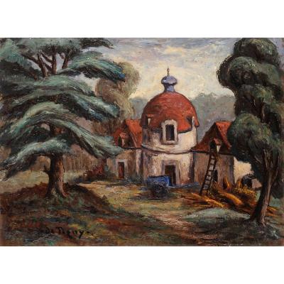 André Balouzet De Tigny (1896-1968) The Dovecote Of The Château De Marzac In Tursac Dordogne