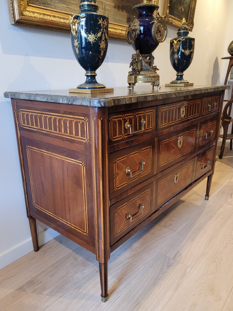 Louis XVI Inlaid Chest Of Drawers-photo-2