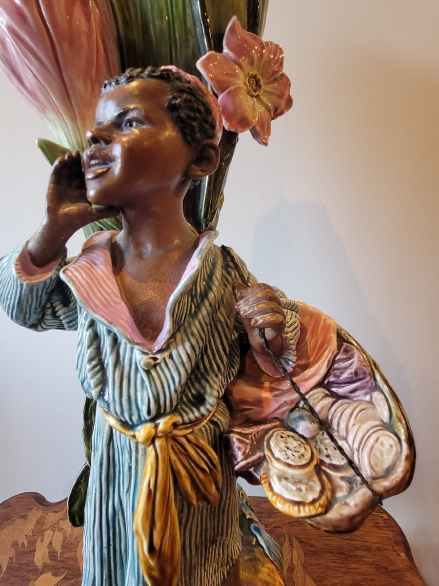 Vase en Barbotine Polychrome orientaliste -photo-2