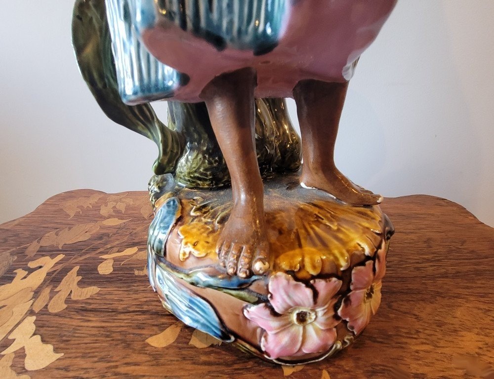 Vase en Barbotine Polychrome orientaliste -photo-4