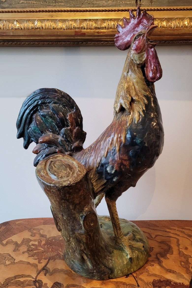 Coq en faience polychrome par Jérôme MASSIER -photo-2