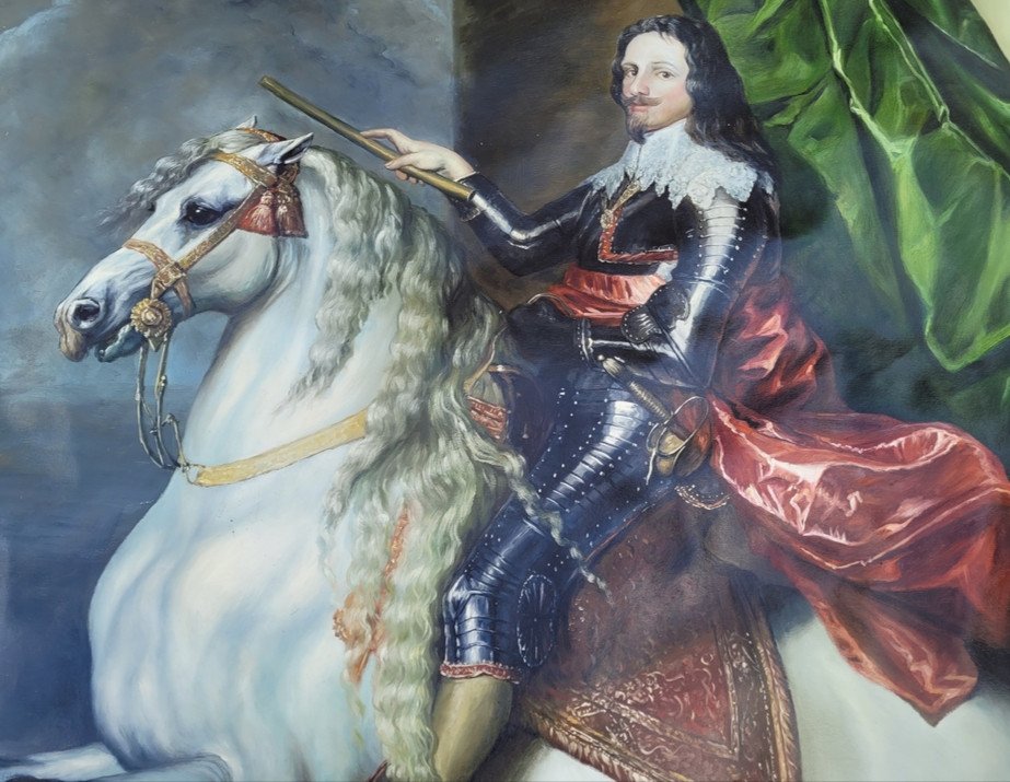 Oil On Canvas After Antoon Van Dyck "early 20th Century"-photo-3