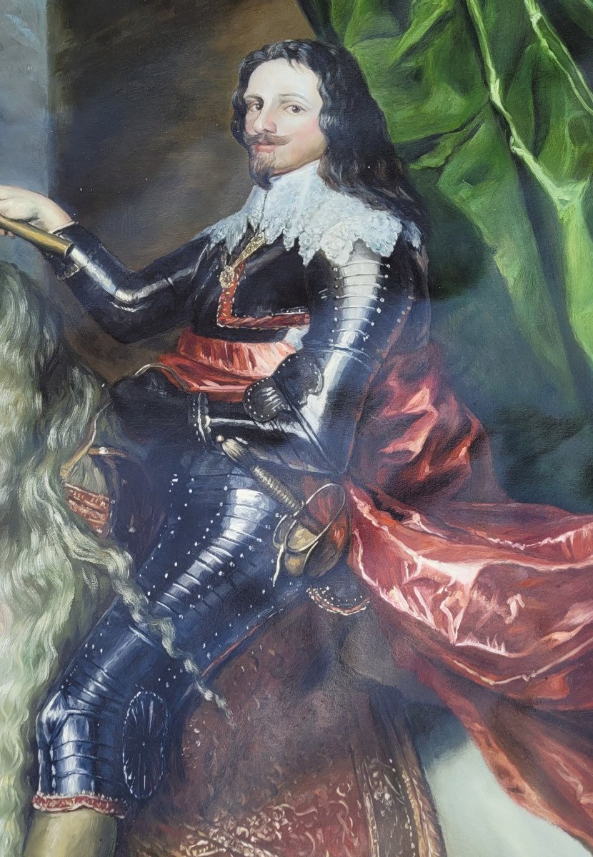 Oil On Canvas After Antoon Van Dyck "early 20th Century"-photo-1