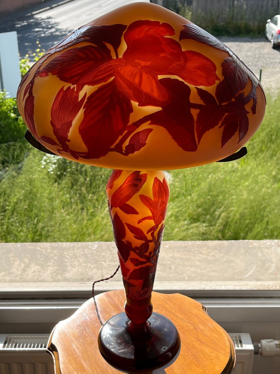 Lampe Emile Gallé "magnolias"-photo-2