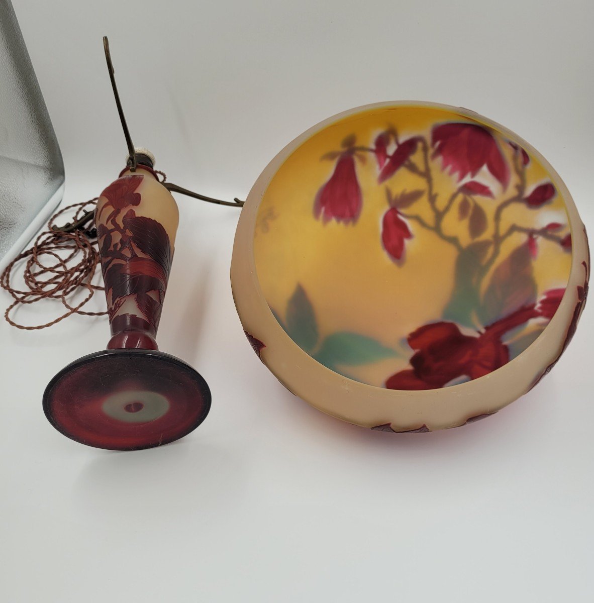 Lampe Emile Gallé "magnolias"-photo-4