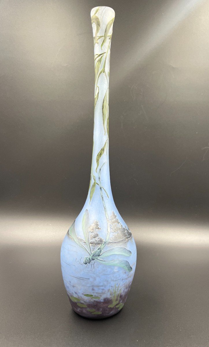 Vase Muller Frères Lunéville Aux Libellules -photo-2