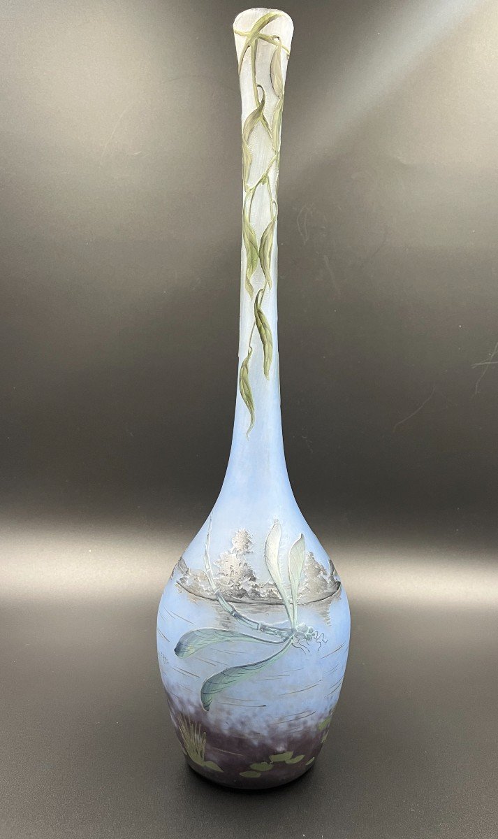 Vase Muller Frères Lunéville Aux Libellules 