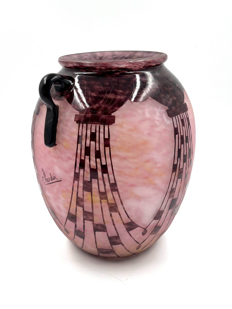 Charder Vase French Glass -photo-3