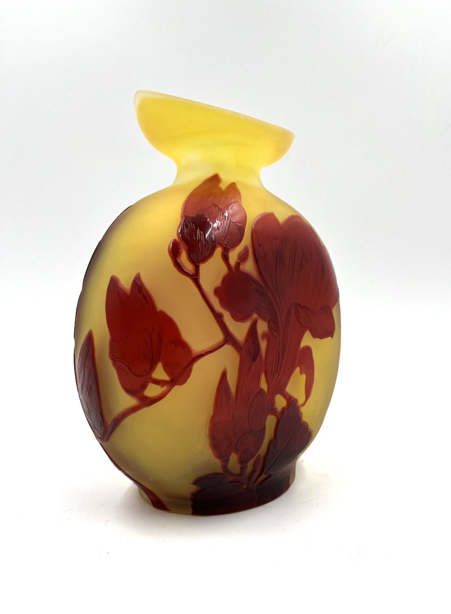 Vase Emille Gallé " Magnolias "-photo-2