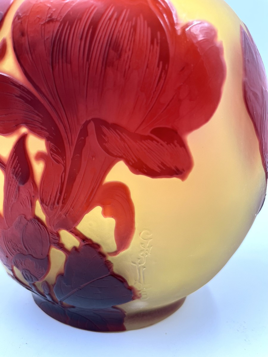 Vase Emille Gallé " Magnolias "-photo-3