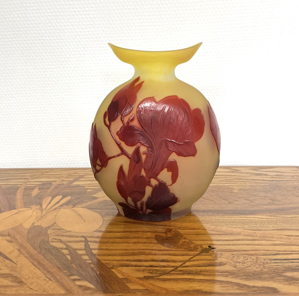 Vase Emille Gallé " Magnolias "-photo-5