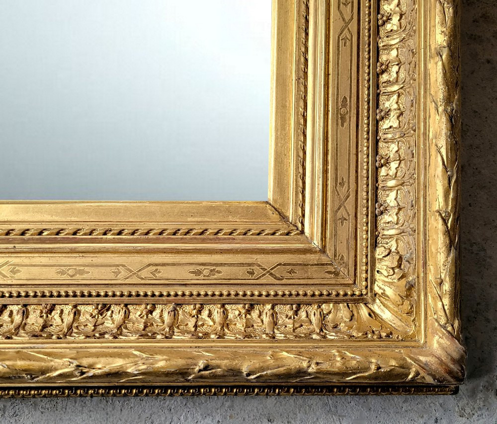 19th Century Gilded Frame With Mirror-photo-2