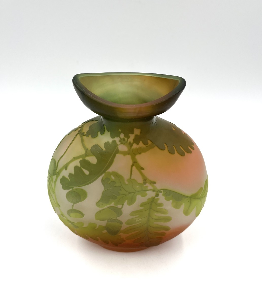 Emile Gallé "hazelnut" Gourd Vase-photo-2