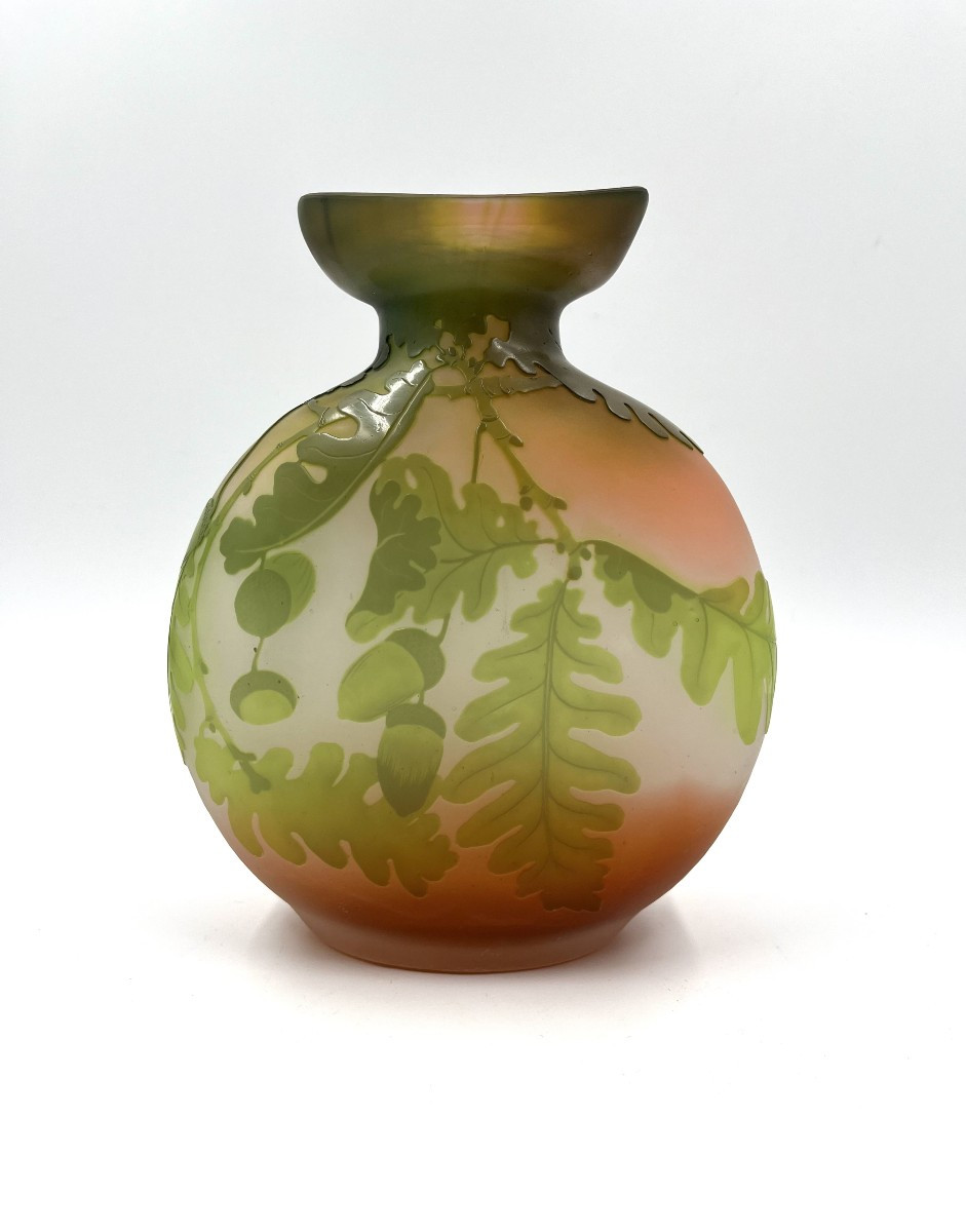 Emile Gallé "hazelnut" Gourd Vase