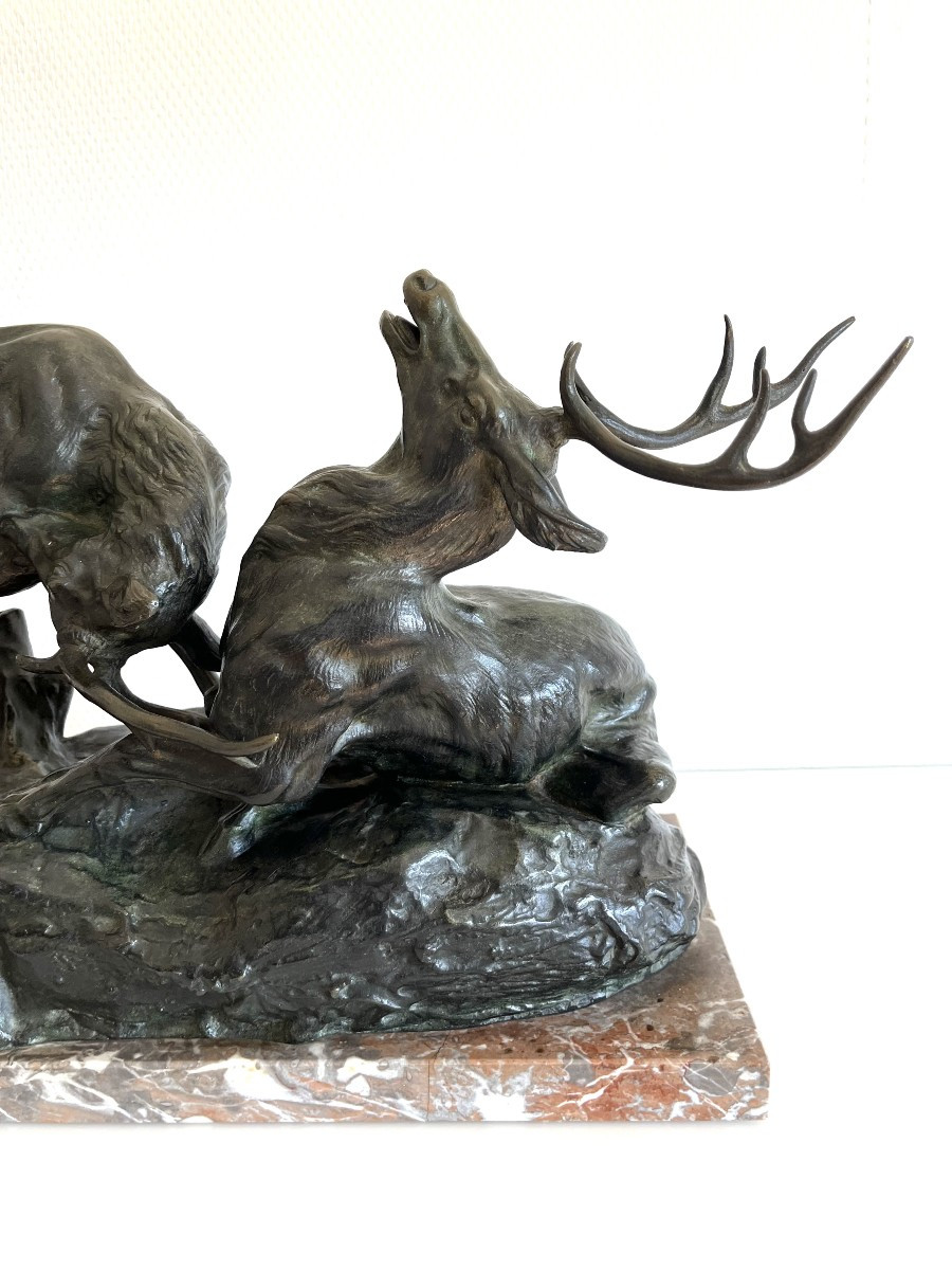 Bronze thomas cartier , combat de cerfs -photo-1